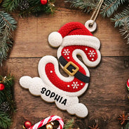 Christmas,Family,Happy,Monogram - Christmas Gift For Family - Personalized Monogram Initial Wooden Ornament