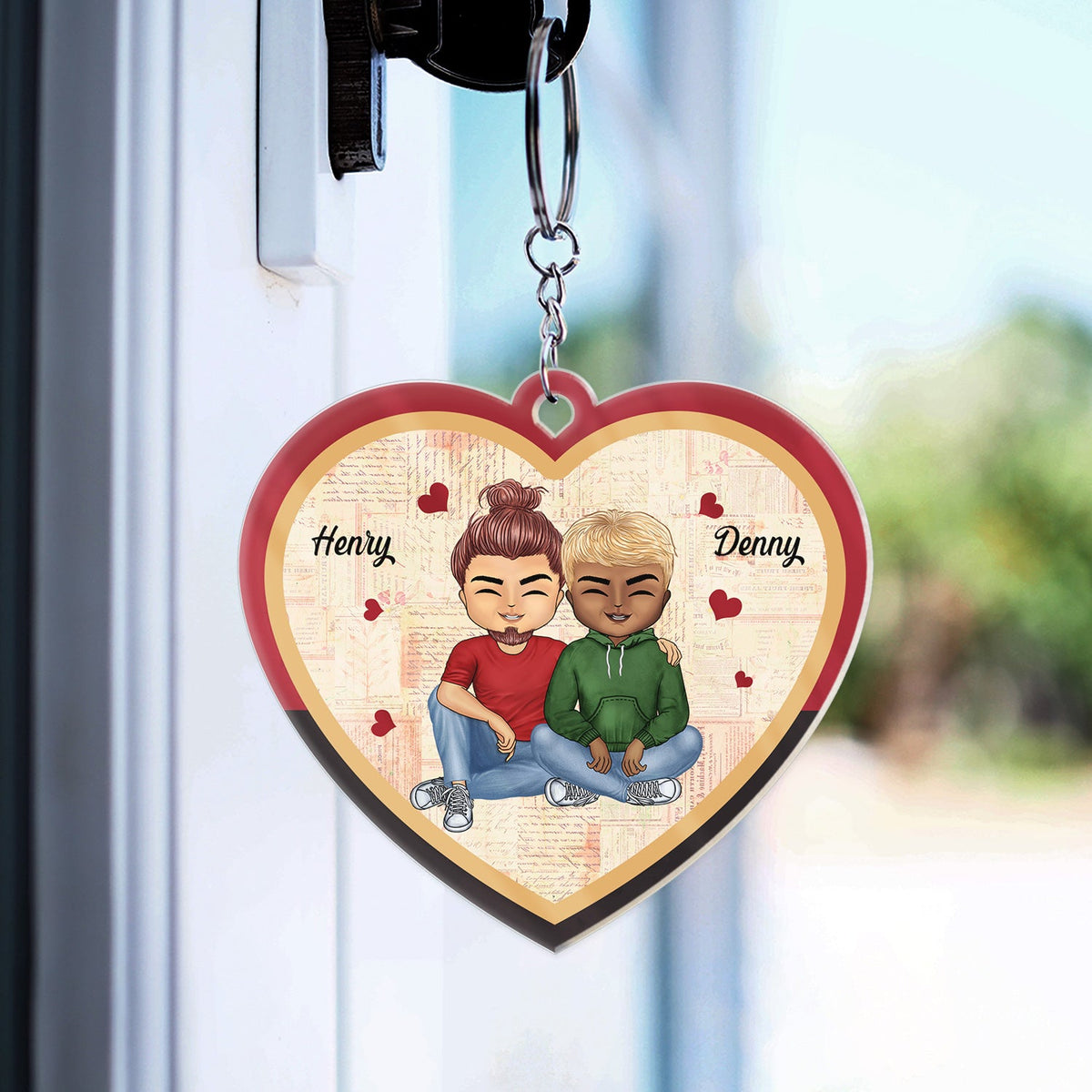 In Case You Need A Little Reminder Couple - Anniversary, Birthday Gift For Spouse, Husband, Wife, Boyfriend, Girlfriend - Personalized Custom Heart Shaped Acrylic Keychain