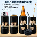 Vintage Map Papa Title - Birthday, Loving Gift For Dad, Father, Papa, Grandpa, Grandfather - Personalized Custom 4 In 1 Can Cooler Tumbler