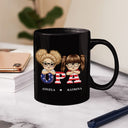 Stars And Stripes Papa Title - Birthday, Loving Gift For Dad, Father, Papa, Grandpa, Grandfather - Personalized Custom Black Mug
