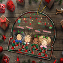Red & Green Plaid Title - Christmas, Birthday, Loving Gift For Dad, Mom, Papa, Nana, Grandpa, Grandma - Personalized Custom Shaped Acrylic Ornament
