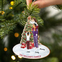 Christmas Family Decor Home - Gift For Parents, Couples, Pet Lovers - Personalized Wooden Cutout Ornament