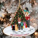 Christmas Family Decor Home - Gift For Parents, Couples, Pet Lovers - Personalized Wooden Cutout Ornament