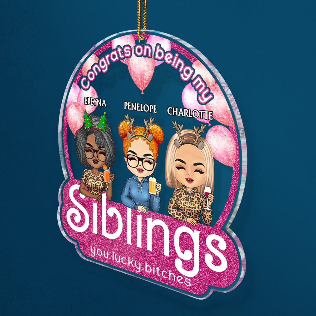 Congrats On Being My Bestie Chibi - Christmas Gifts For Besties, Friends - Personalized Custom Shaped Acrylic Ornament