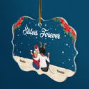 Here's To Another Year Of Bonding Over Alcohol - Gift For Bestie, Sister, Women - Personalized Medallion Acrylic Ornament