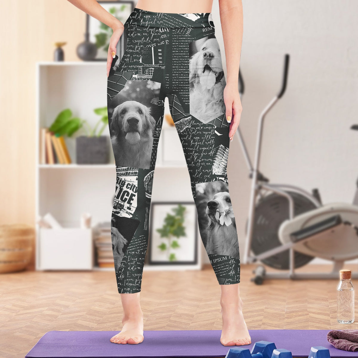 Custom Photo Newspaper - Birthday, Loving Gift For Women, Gift For Yourself, Gym Lady, Yoga Girl, Pet Mom - Personalized Leggings