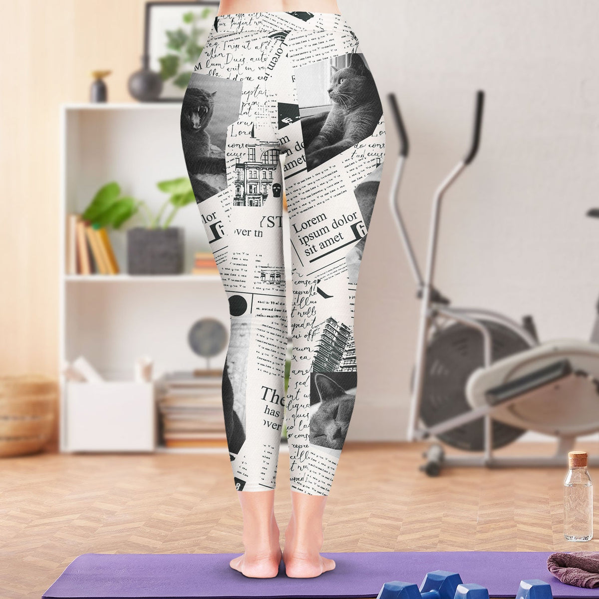 Custom Photo Newspaper - Birthday, Loving Gift For Women, Gift For Yourself, Gym Lady, Yoga Girl, Pet Mom - Personalized Leggings