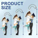 Cartoon Side View Couple Kissing Job - Loving, Anniversary Gift For Spouse, Husband, Wife - Personalized Acrylic Car Hanger
