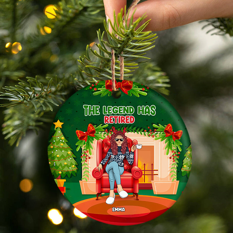 Christmas Retired 2022 Not My Problem - Personalized Custom Circle Ceramic Ornament