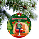 Christmas Retired 2022 Not My Problem - Personalized Custom Circle Ceramic Ornament
