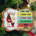 Christmas Couple You're My Love You're My Life - Gift For Couples - Personalized Medallion Wooden Ornament