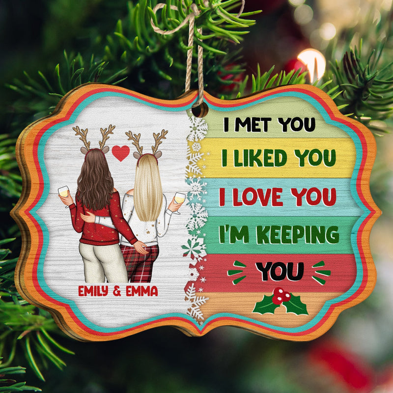 Christmas Couple You're My Love You're My Life - Gift For Couples - Personalized Medallion Wooden Ornament
