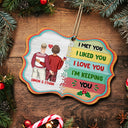 Christmas Couple You're My Love You're My Life - Gift For Couples - Personalized Medallion Wooden Ornament