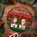 Christmas Bestie Partners In Crime - Gift For Bestie - Personalized Circle Ceramic Ornament