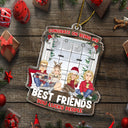 Christmas Cartoon Window Congrats On Being My Bestie - Gift For Bestie - Personalized Custom Shaped Acrylic Ornament