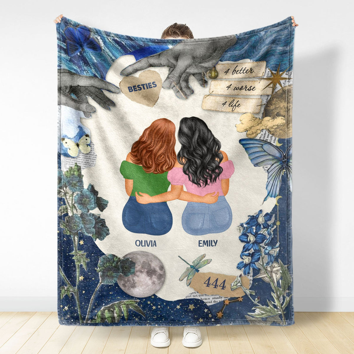 4 Better 4 Worse 4 Life - Gift For Sisters And Besties - Personalized Fleece Blanket