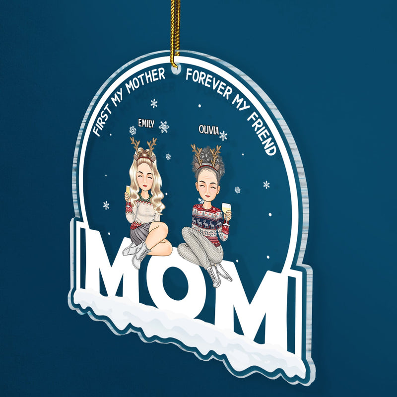 Christmas Mother & Daughter From The Start - Gift For Mom - Personalized Custom Shaped Acrylic Ornament