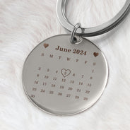 Calendar The Day You Became My Daddy Hand - Gift For Father - Personalized Keyring