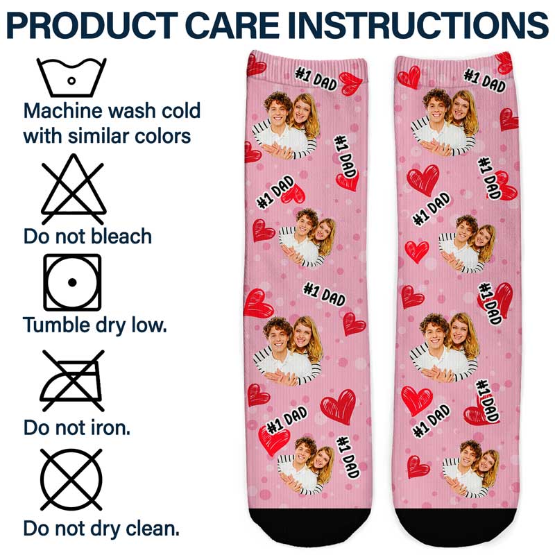 Custom Photo Pet Face Family #1 Dad - Personalized Socks