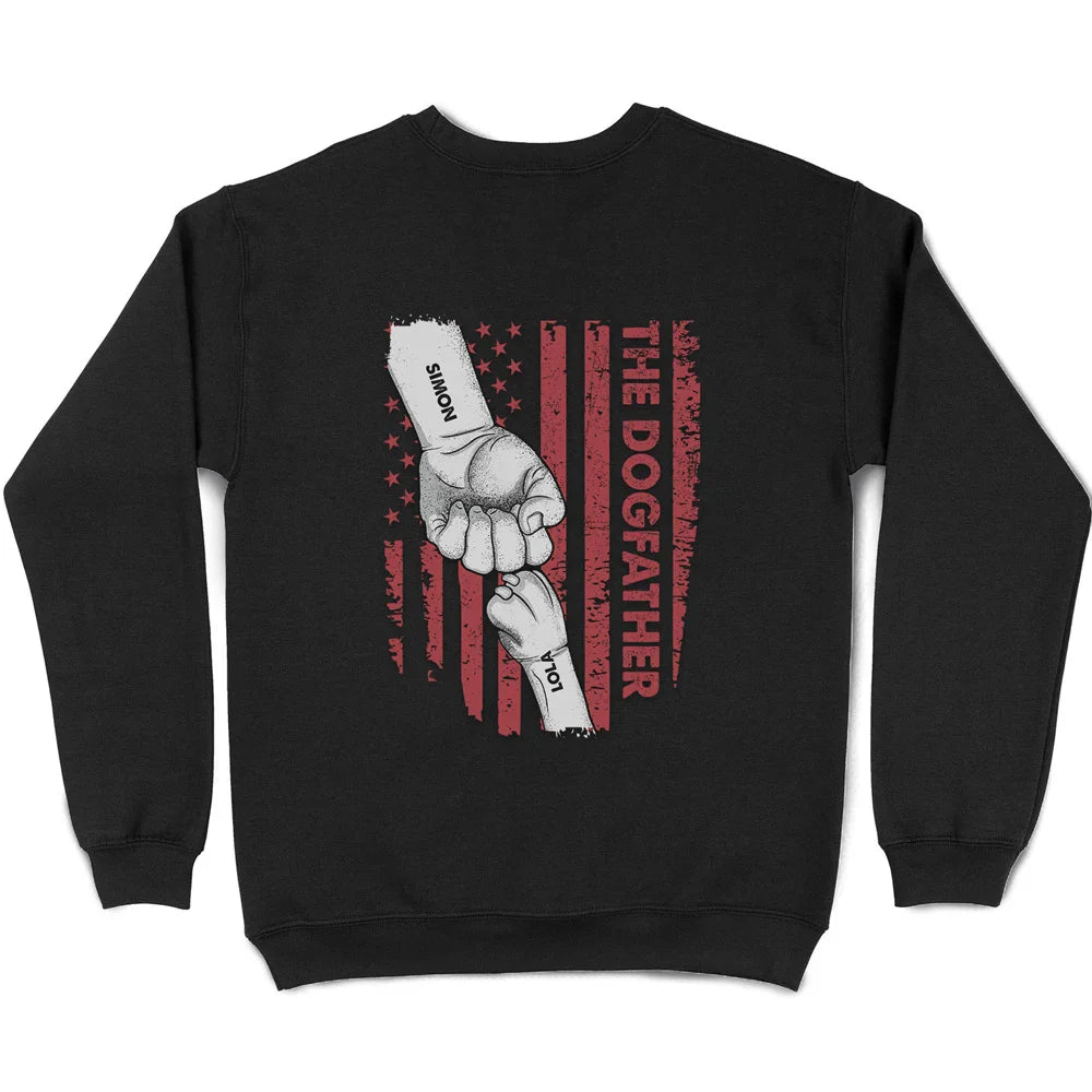The Dogfather Hand Line Sketch Flag - Personalized T Shirt