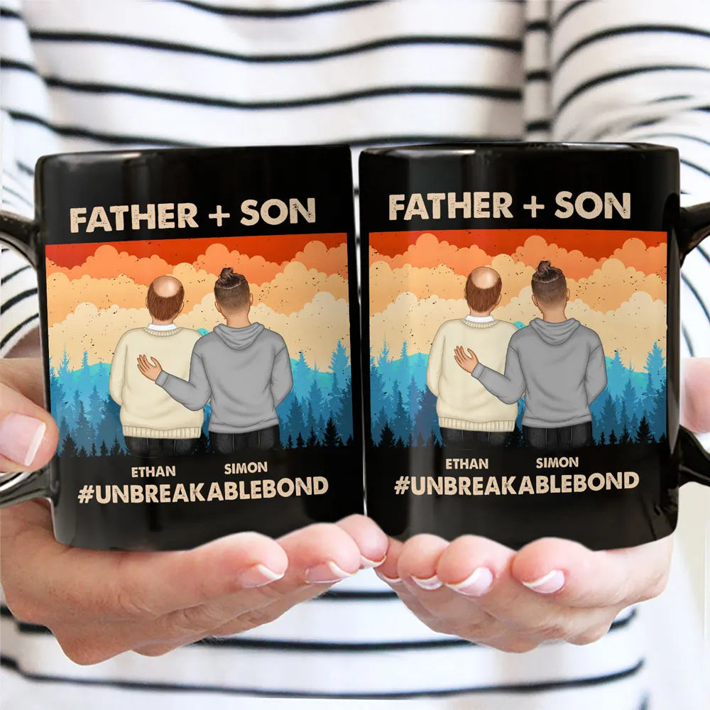 Father & Daughter Son Unbreakable Bond - Personalized Black Mug