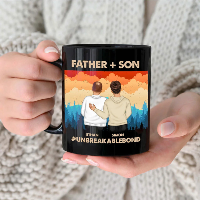 Father & Daughter Son Unbreakable Bond - Personalized Black Mug