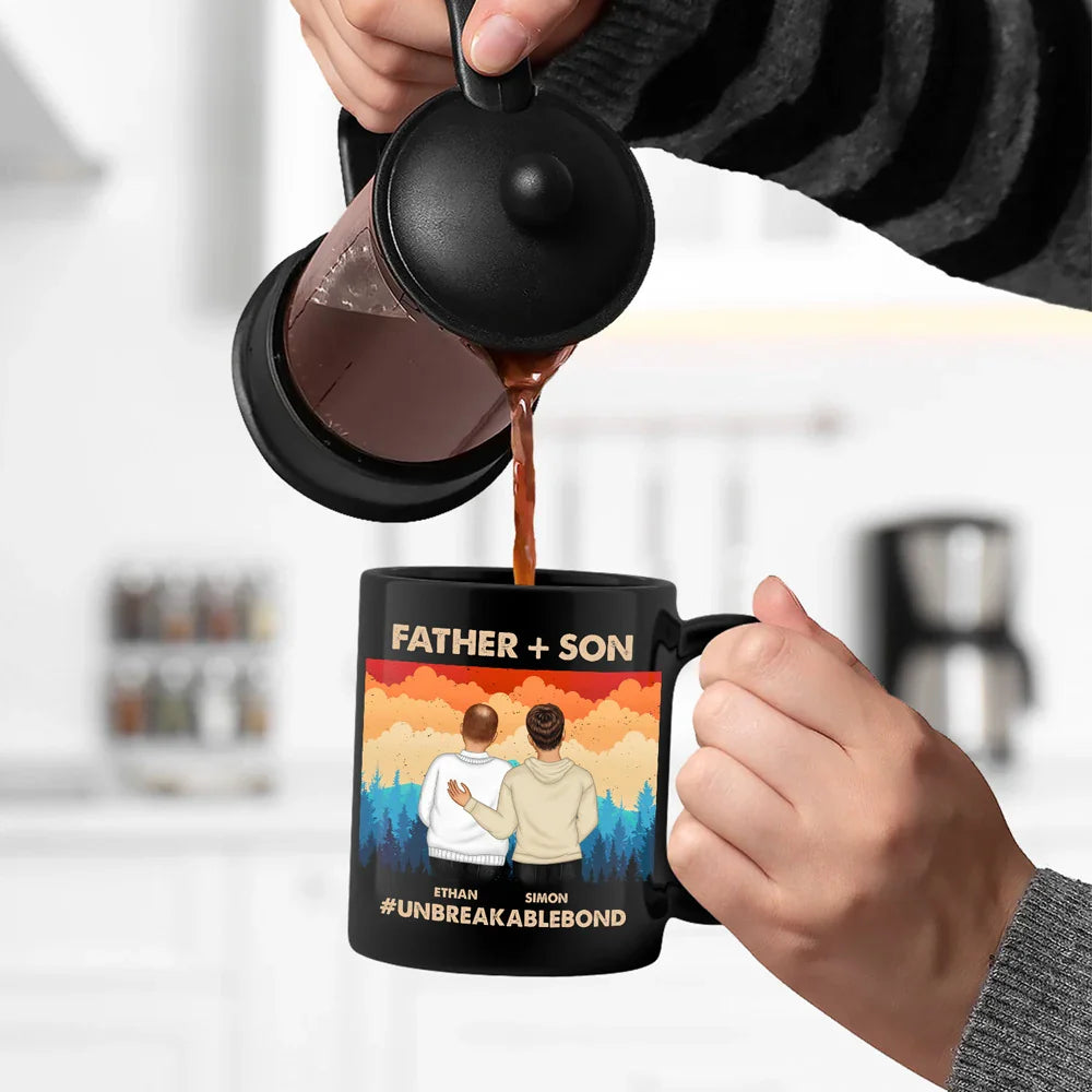Father & Daughter Son Unbreakable Bond - Personalized Black Mug