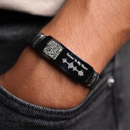 Memorial Voice Recording QR Code Forever In My Heart - Personalized Wristband Bracelet