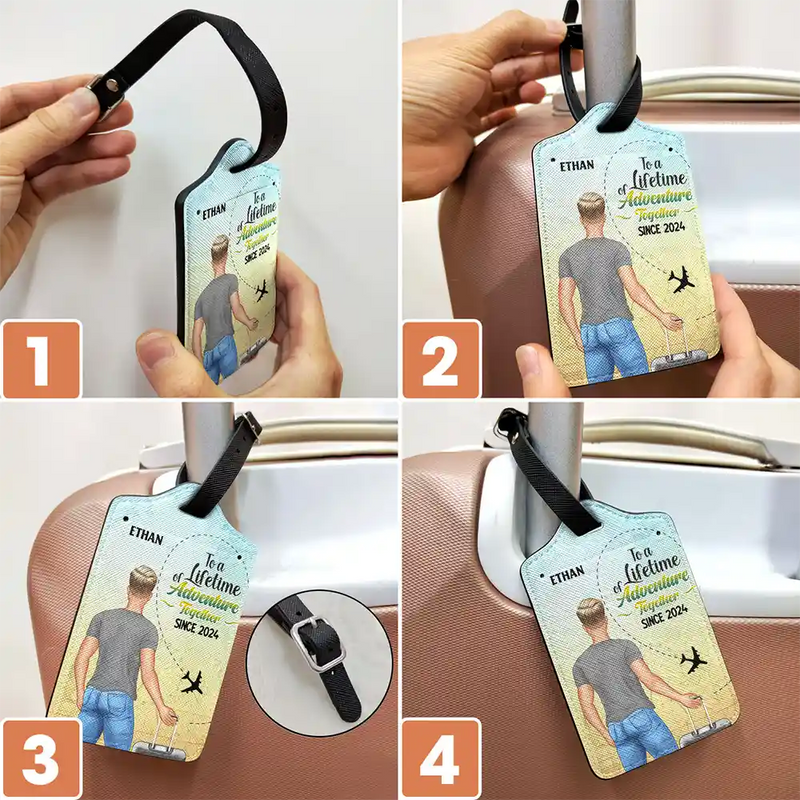 Couple To A Lifetime Of Adventure Together - Personalized Combo 2 Luggage Tags