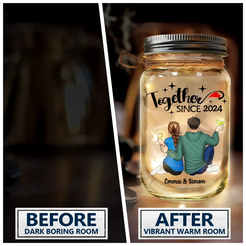 Gift For Couples,Gift For Husband,Gift For Wife,Gift For Boyfriend,Gift For Girlfriend,Love - Couple I'll Choose You - Personalized Mason Jar Light
