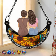 Gift For Mother, Mom - Daughters (Adult), Gift For Daughter - The Love Between Mother & Daughter Is Forever - Personalized Window Hanging Suncatcher Ornament