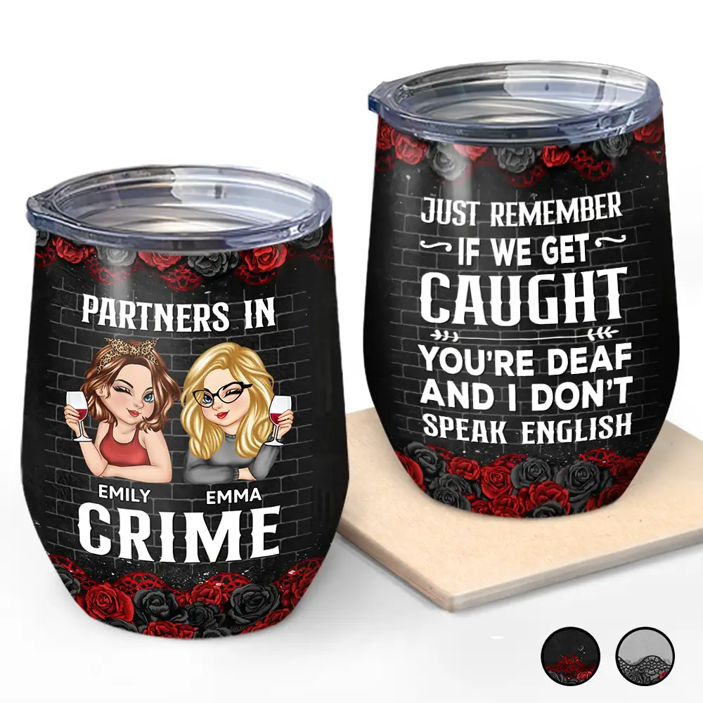 Bestie Partners In Crime - Personalized Wine Tumbler