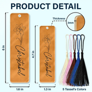 Reading, Gift For Yourself - Flower Birth Month & Name - Personalized Acrylic Bookmark
