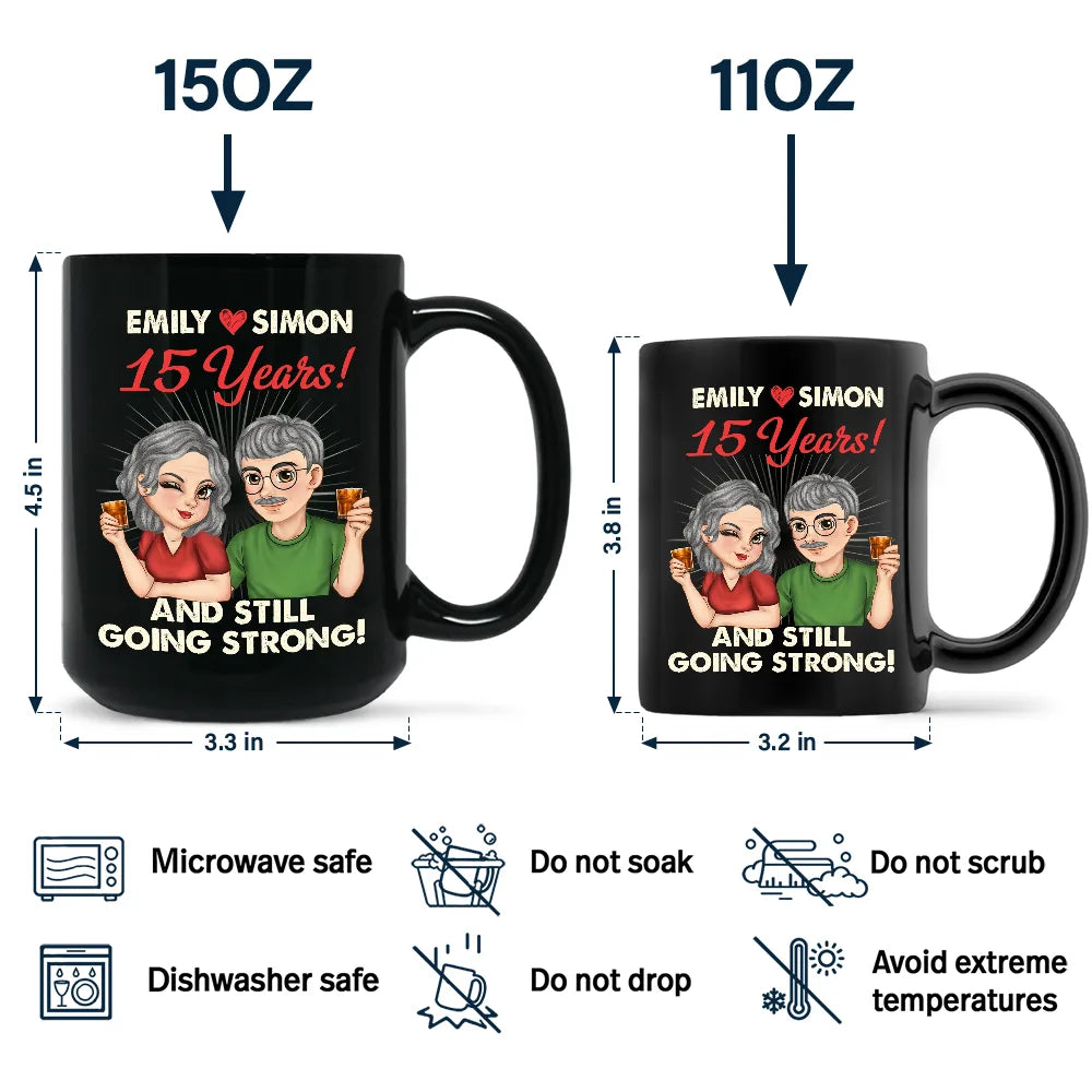 Gift For Couples, Old Couples, Gift For Husband, Gift For Wife, Gift For Boyfriend, Gift For Girlfriend - Couple Happily Annoying Each Other - Personalized Black Mug