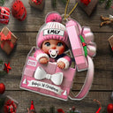 Christmas,New baby,New Dad,New Mom - Baby First Christmas, Baby Reveals, Gift Box 3D Effect - Personalized Custom Shaped Acrylic Ornament