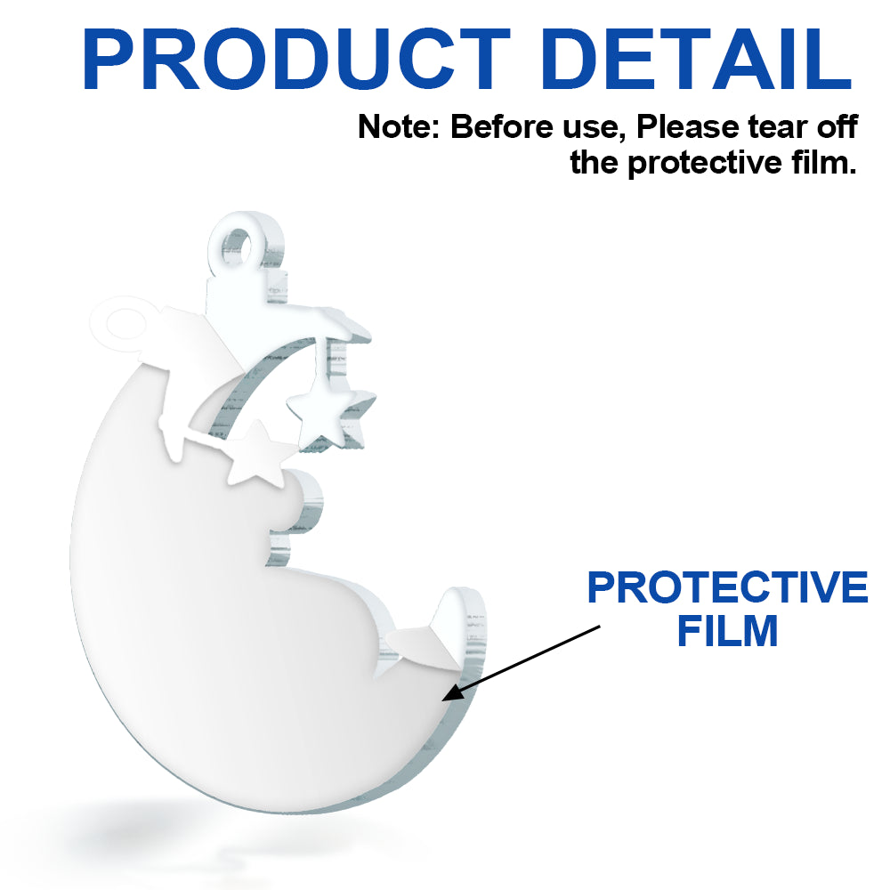 Baby Sleeping On The Moon First Christmas 3D Effect - Personalized Custom Shaped Acrylic Ornament