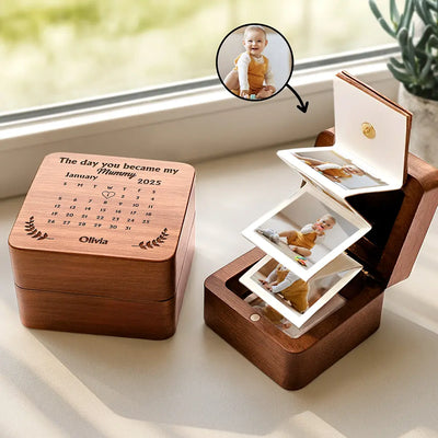 Wooden Accordion Photo Box