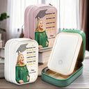 Gift For Yourself,Gift For Women,Gift For Daughter,Gift For Sisters,Gift For Bestie,Graduation,Photo - Cartoon Full Portrait,Proud - Custom Photo Cartoon Portrait Behind You All Memories - Personalized Makeup Box With LED Mirror