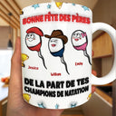 Gift For Husband,Gift For Men,Parents,Gift For Father,Funny,French,Non-Eng,Icon,Humorous - De La Part De Tes Champions De Natation - Impression Effet 3D Gonflé - Tasse Personnalisée Impression Proche Des Bords