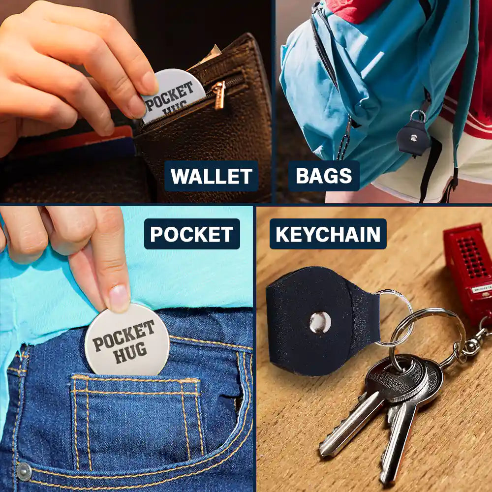 Custom Photo In Case You Need A Little Reminder - Personalized Leather Pocket Hug