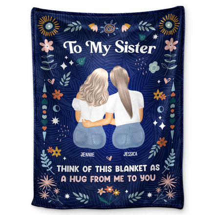 Think Of This Blanket - Gift For Sisters - Personalized Fleece Blanket