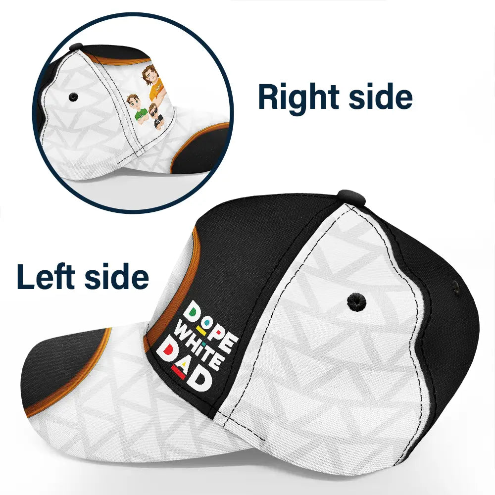 Dope Black Dad White Dad - Personalized Classic Cap
