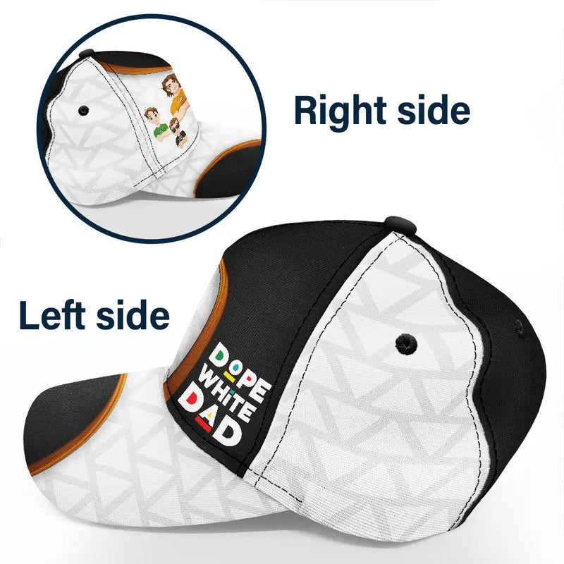 Dope Black Dad White Dad - Personalized Classic Cap