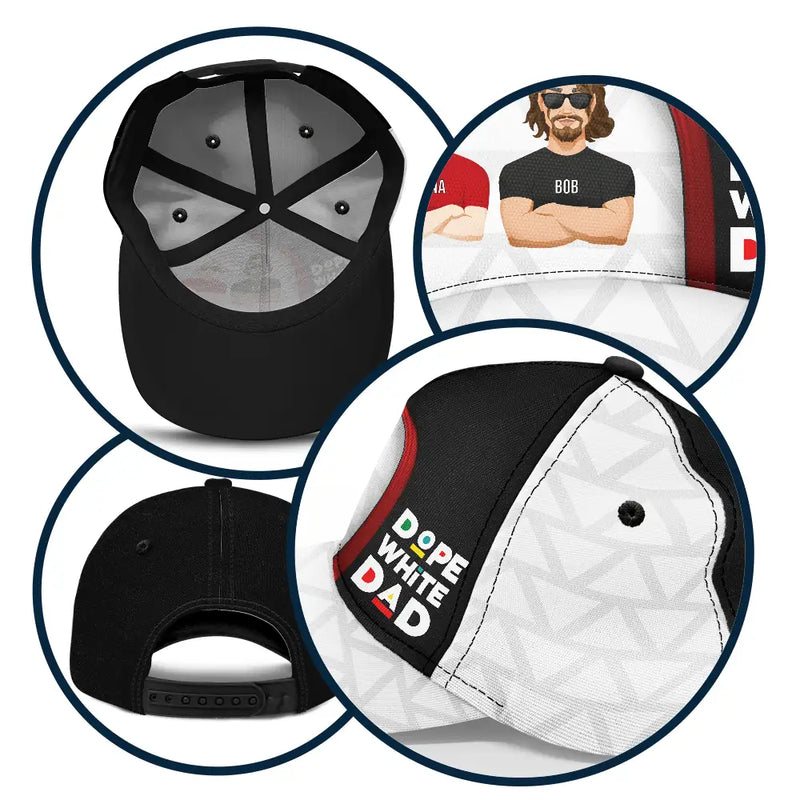 Dope Black Dad White Dad - Personalized Classic Cap
