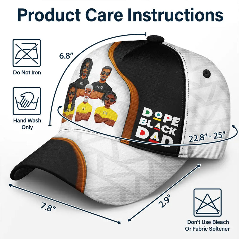 Dope Black Dad White Dad - Personalized Classic Cap