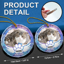 Memorial, Pet Lovers, Cat Lovers, Dog Lovers - Custom Photo In Loving Memory Pet Wings - Personalized Circle Glass Ornament