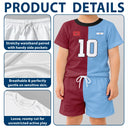 Gift For Kids, Summer, Football (Soccer), Proud, Summer Soccer Games, Icon, Custom Text - Half And Half Flag Summer Soccer Games - Personalized Kids Clothing Set