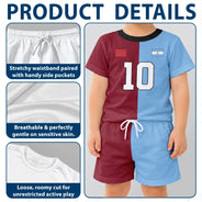Gift For Kids, Summer, Football (Soccer), Proud, Summer Soccer Games, Icon, Custom Text - Half And Half Flag Summer Soccer Games - Personalized Kids Clothing Set