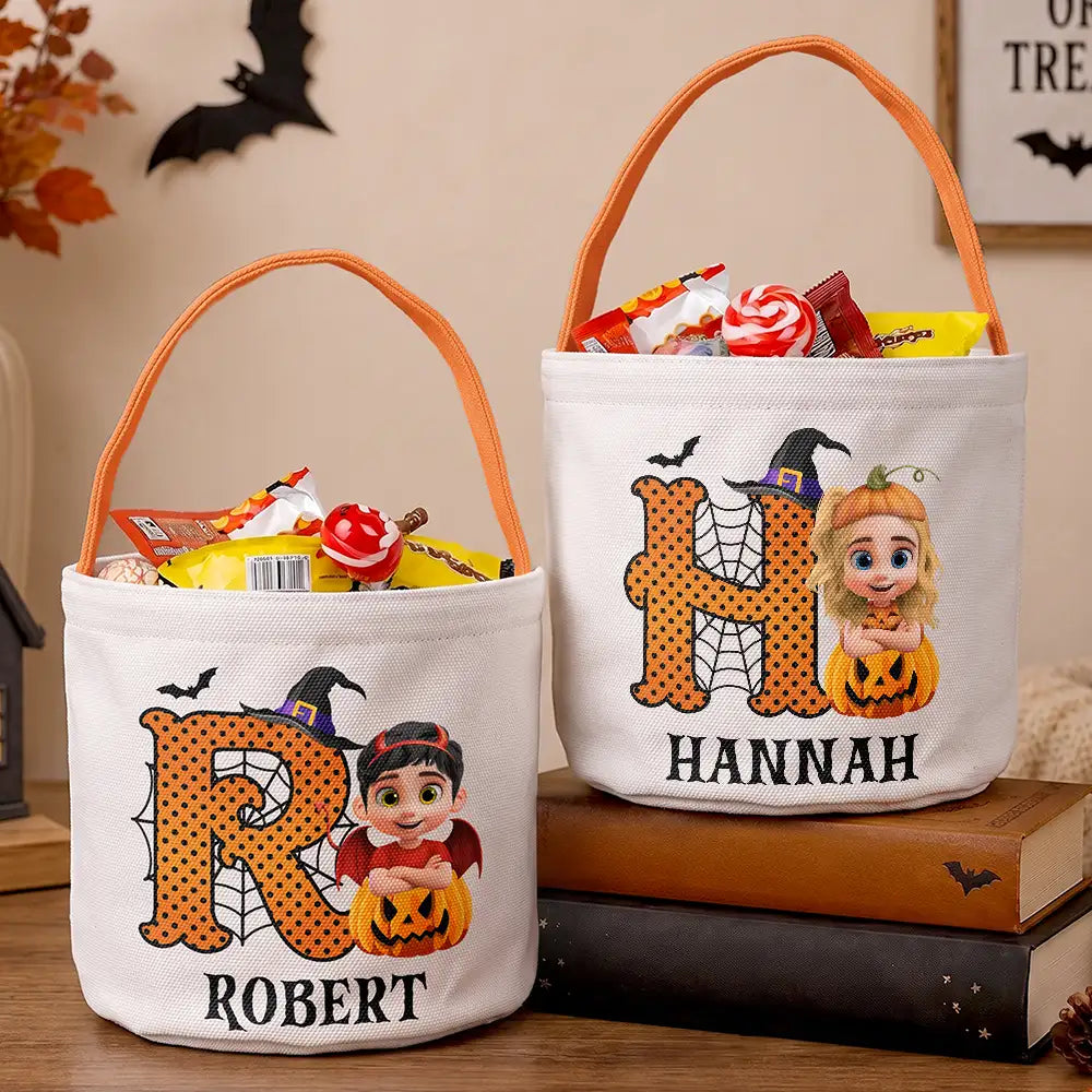 Halloween Cartoon Kid - Personalized Trick Or Treat Bag