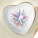 Gift For Grandma,Gift For Mother,Love,Happy - Hand In Hand Birth Flower Grandma Mom - Personalized Ring Dish
